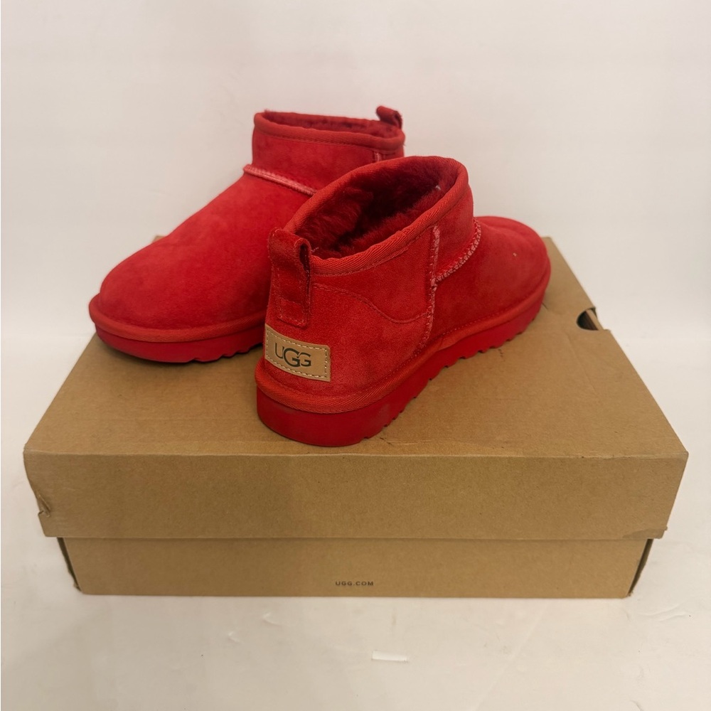 UGG Bold Red Ankle Boots